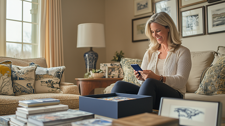 Mom receives digital content